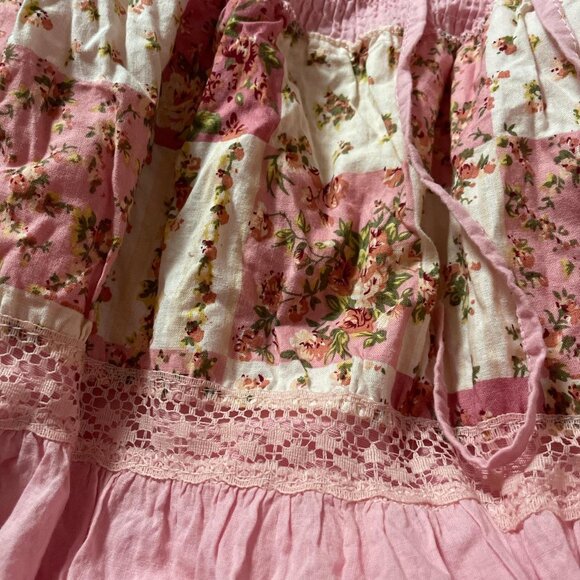 Y2K Pink Floral Tiered Skirt - Picture 4 of 5